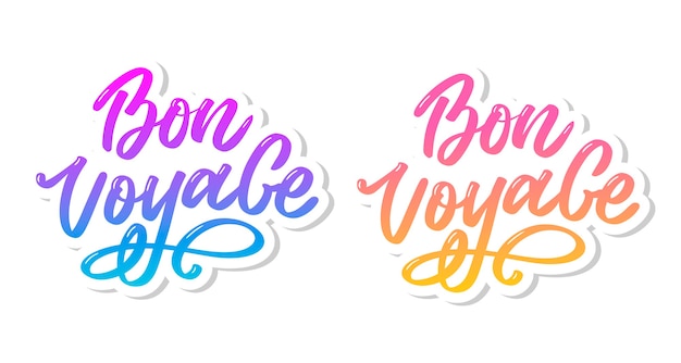 Conjunto bon voyage hand lettering