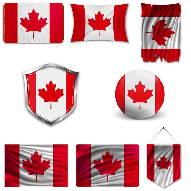 Conjunto da bandeira nacional do canadá