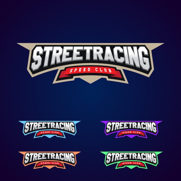 Conjunto da tipografia desportiva completa do street racing