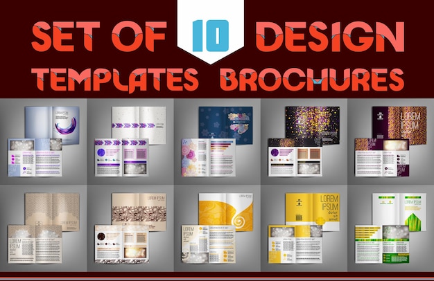 Vetor conjunto de 10 folhetos de modelos de design ilustração vetorial