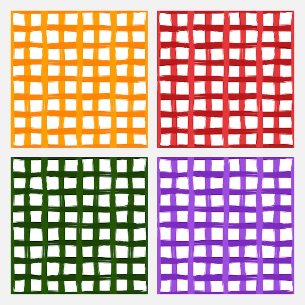 Conjunto de 4 padrões perfeitos com linhas de pincel