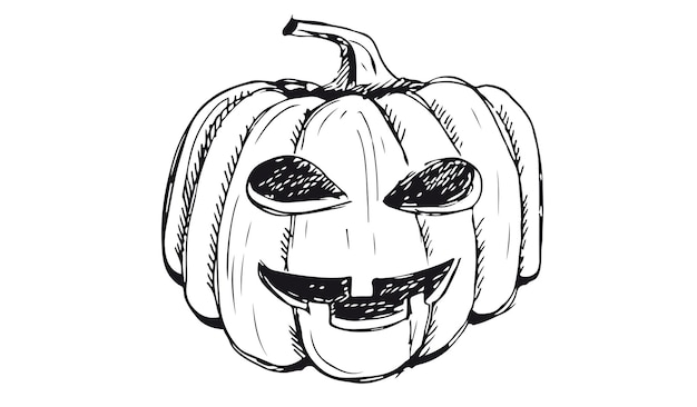 Conjunto de abóboras de halloween. ilustração desenhada à mão.