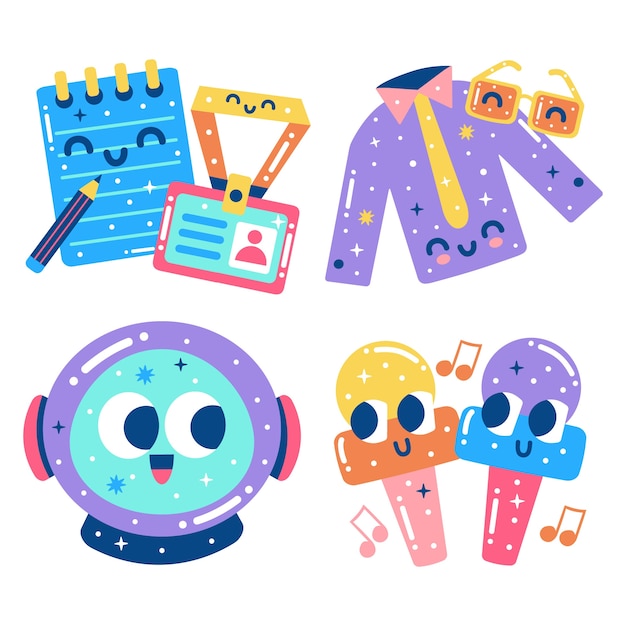 Conjunto de adesivos de empregos brilhantes