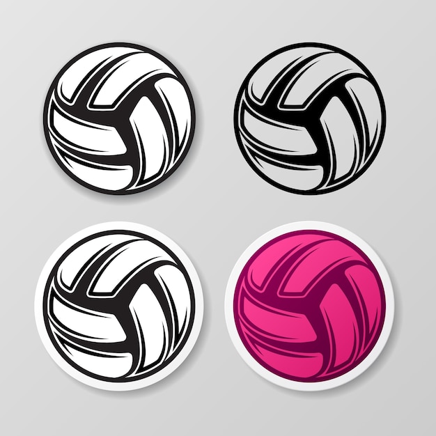 Conjunto de adesivos de símbolo diferente de voleibol