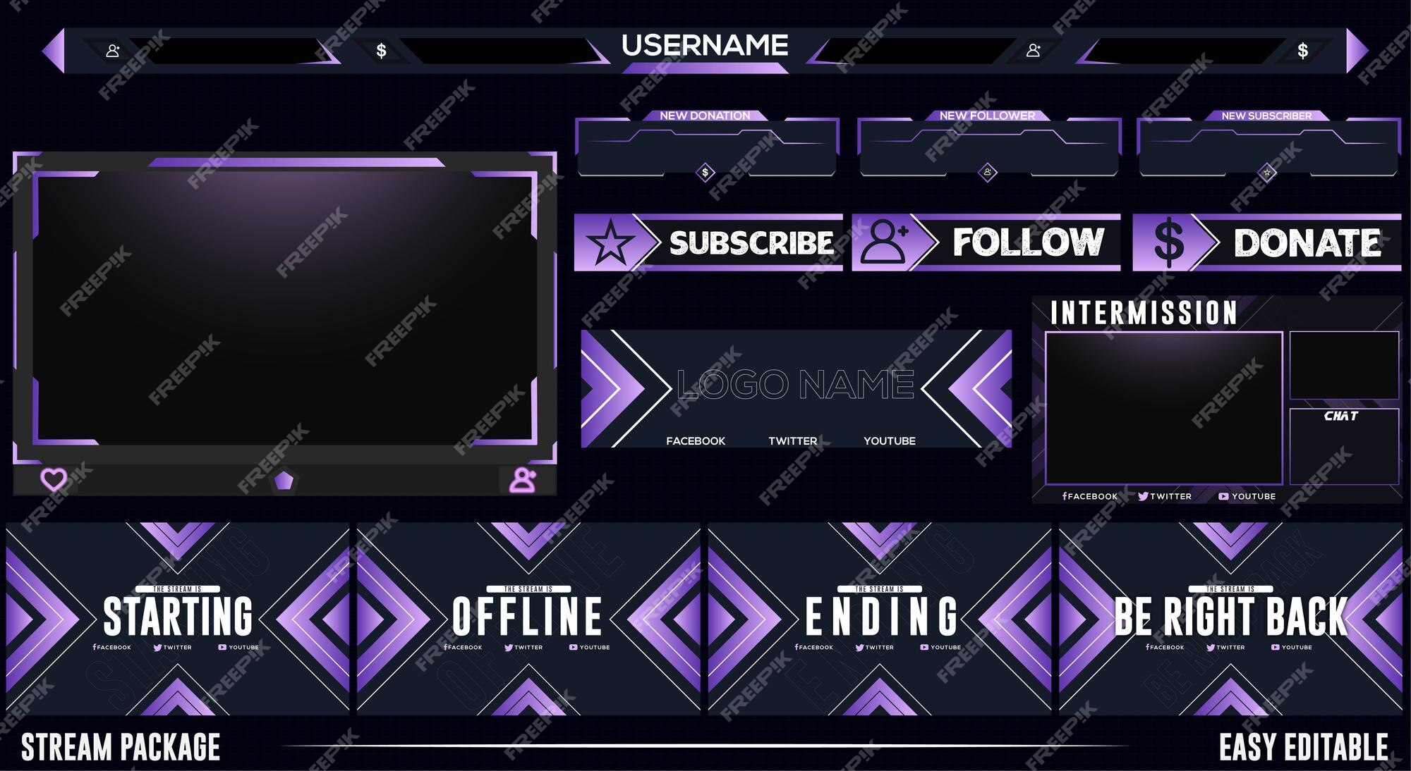 Gamer Esport Stream Face Cam Overlay Com Design Geométrico Moderno Pode Ser  Usado Para Twitch Gaming