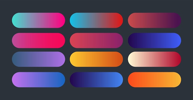 Vetor conjunto de amostras de coleção de gradiente colorido