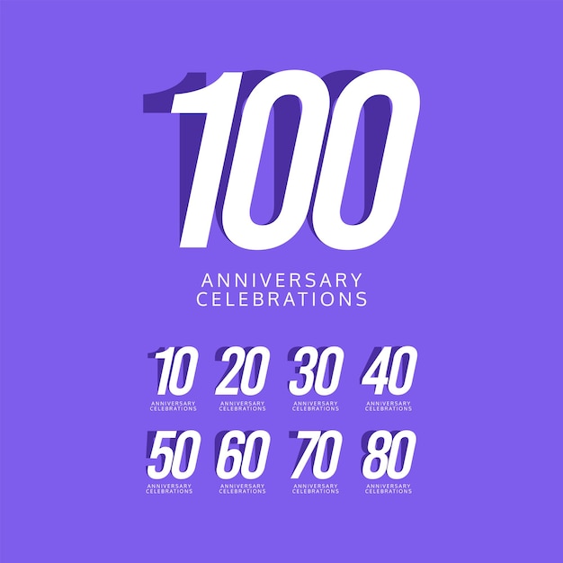 Vetor conjunto de aniversário de 100 anos ilustração de design de modelo vetorial de celebração