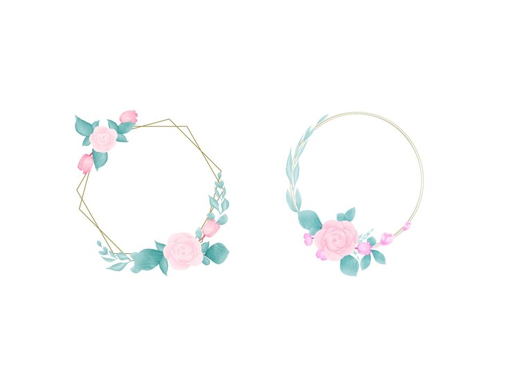 Conjunto de aquarela floral para cartão de casamento