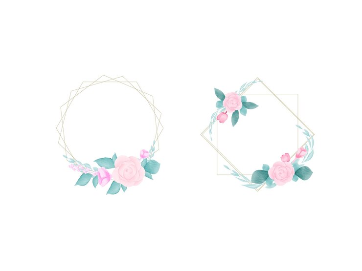 Conjunto de aquarela floral para cartão de casamento