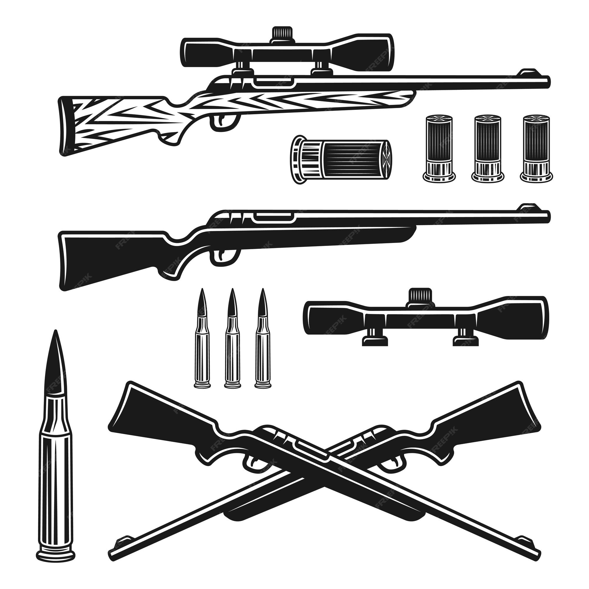 Jogo das armas diferentes do vetor isolado objetos