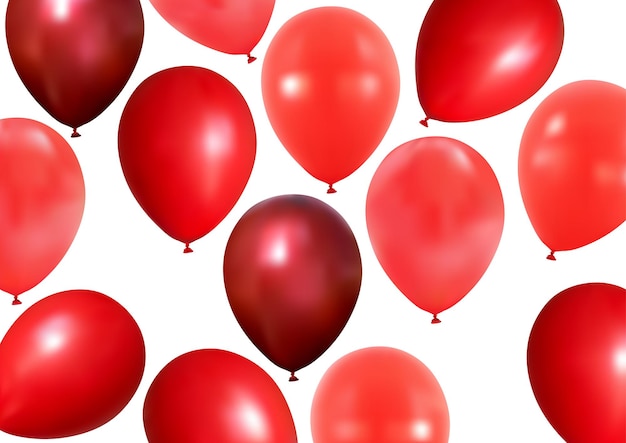 Vetor conjunto de balões vermelhos de festa