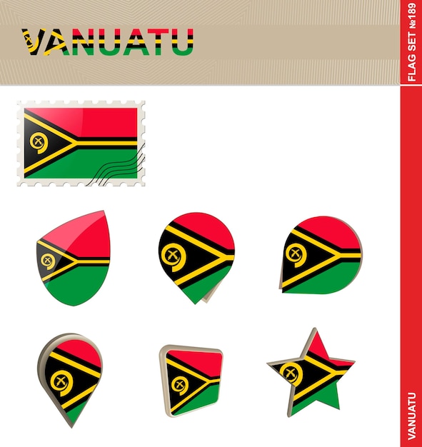 Conjunto de bandeiras de vanuatu conjunto de bandeiras 189 vetor