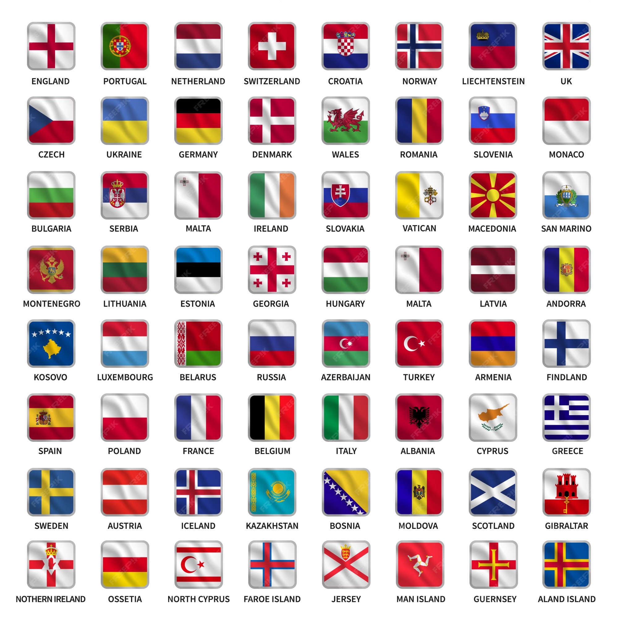 Bandeiras dos países da Europa 