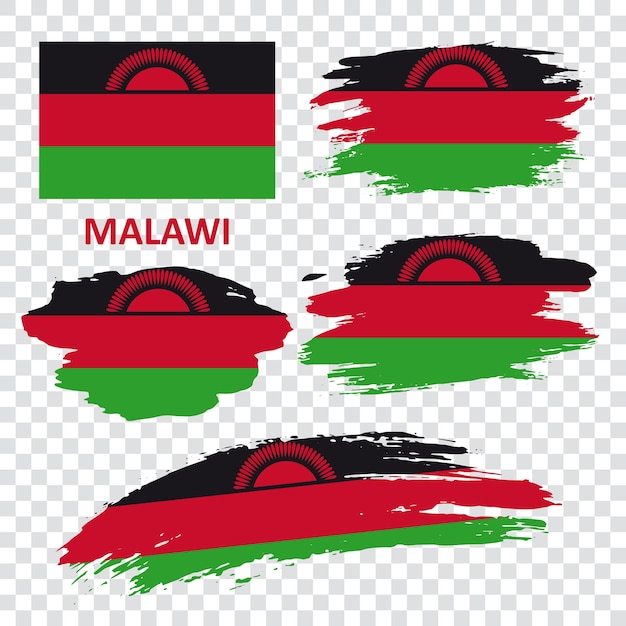 Conjunto de bandeiras vetoriais do malawi