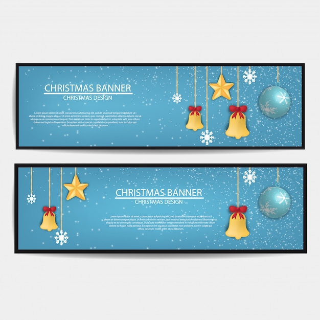 Vetor conjunto de banner de feliz natal