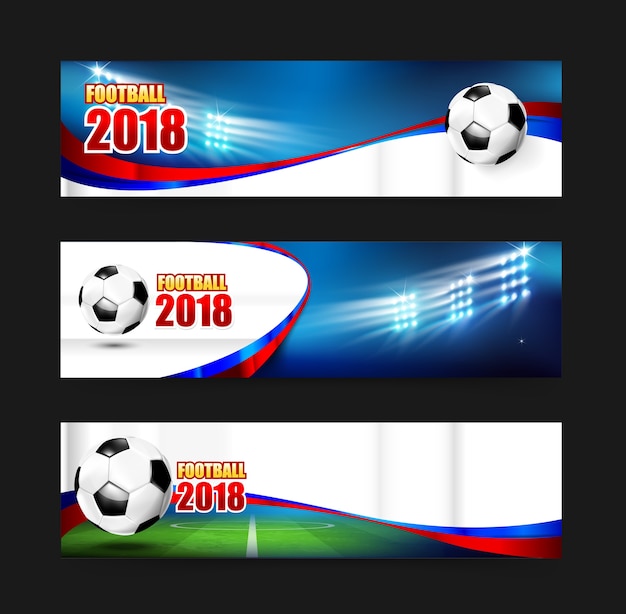 Conjunto de banner de futebol 2018