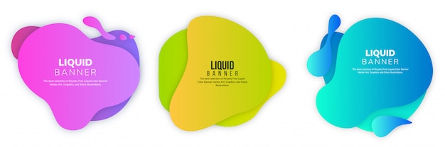 Vetor conjunto de banner de liquify color fluid