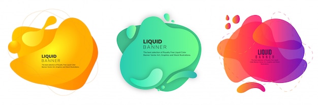 Conjunto de banner de liquify color fluid