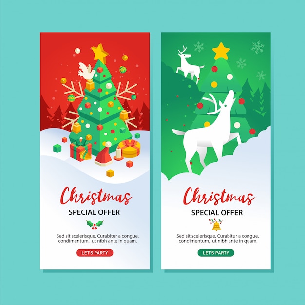 Conjunto de banner de oferta especial de natal