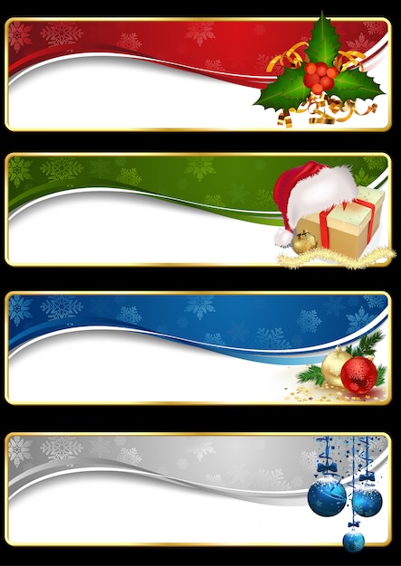 Conjunto de banner de site de natal