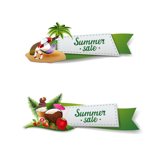 Conjunto de banner de venda de verão