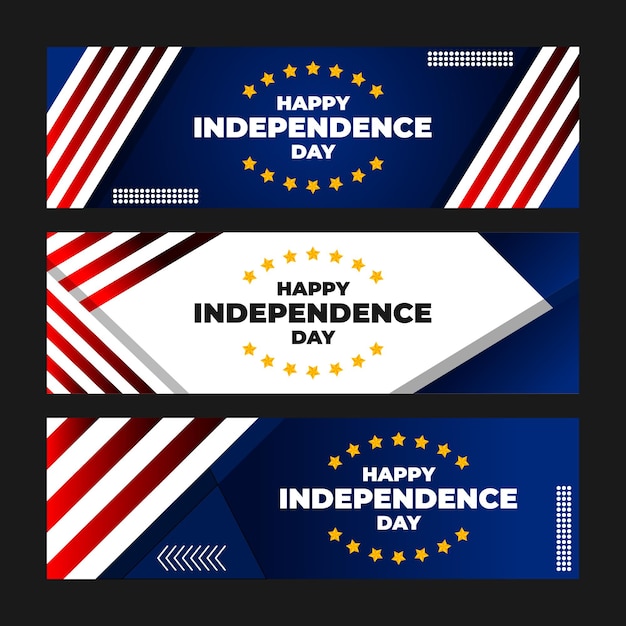 Conjunto de banner feliz dia da independência