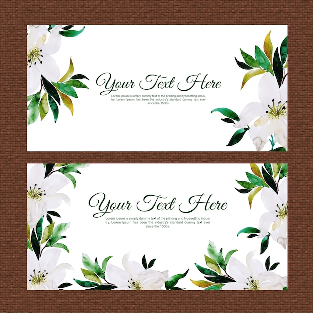 Conjunto de banner floral multiuso aquarela