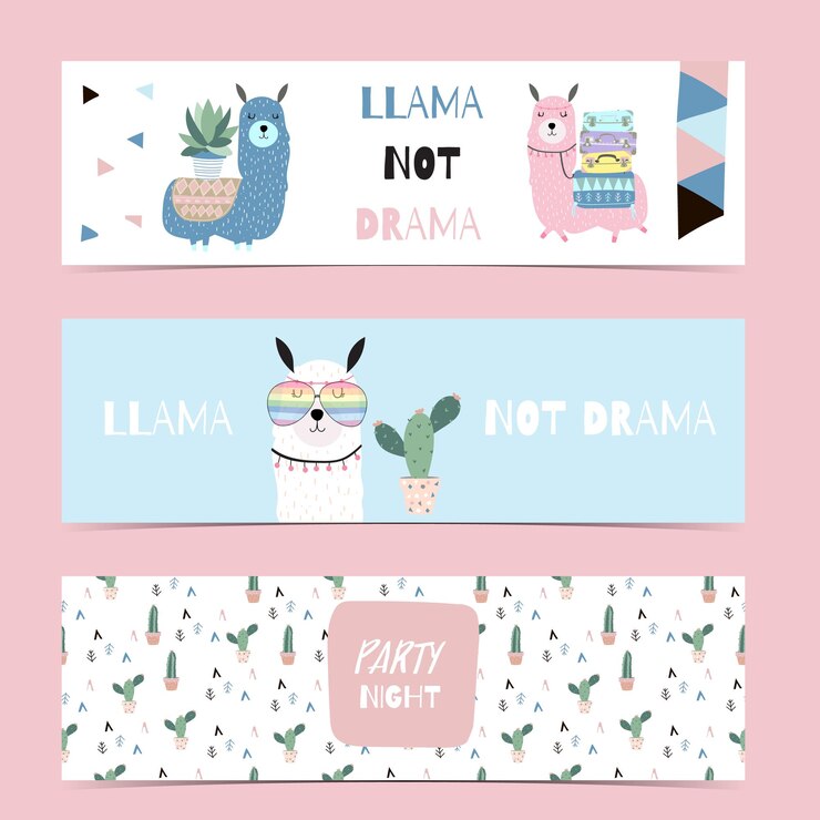 Vetor conjunto de banner fofo com design colorido