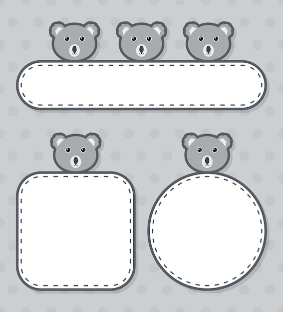 Conjunto de banner fofo com koala