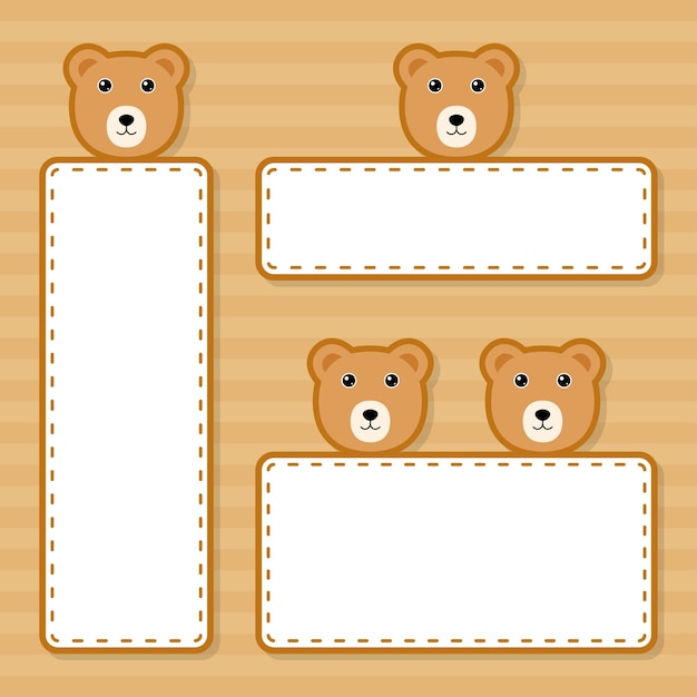 Conjunto de banner fofo com urso