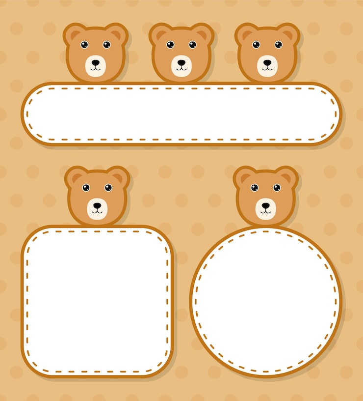 Conjunto de banner fofo com urso