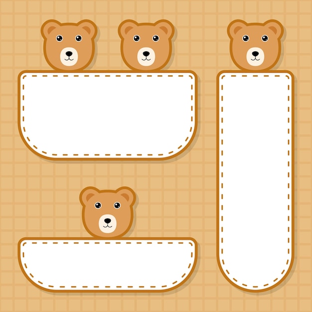 Conjunto de banner fofo com urso