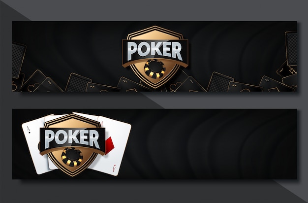 Conjunto de banner horizontal do cassino de pôquer