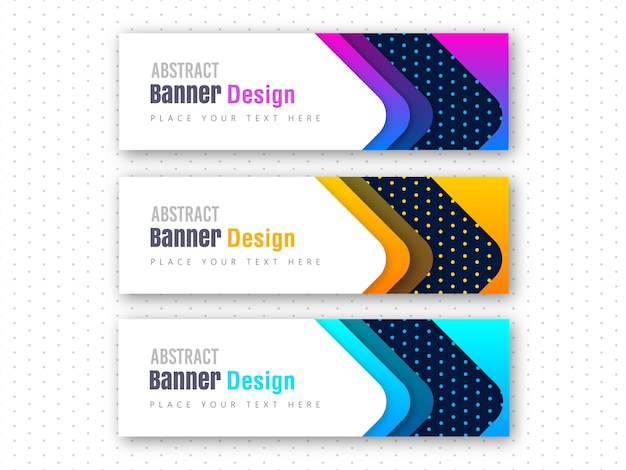 Vetor conjunto de banner web abstrato