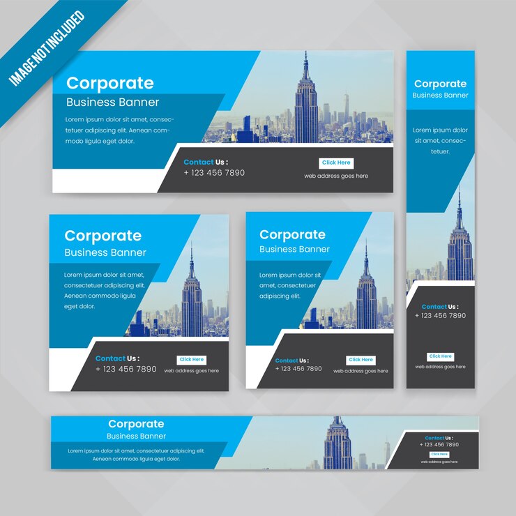 Vetor conjunto de banner web comercial