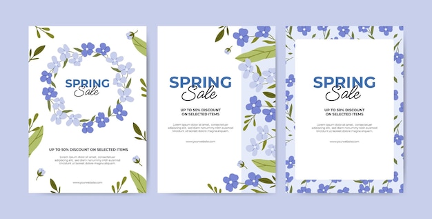 Conjunto de banners de venda de primavera