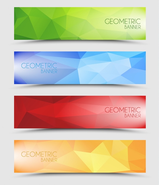 Conjunto de banners geométricos poligonais