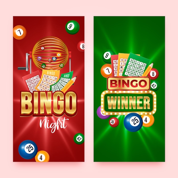 Conjunto de banners realistas para o jogo de bingo