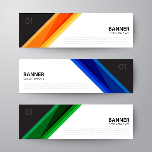 Conjunto de banners web modelo abstrato de fundo vector