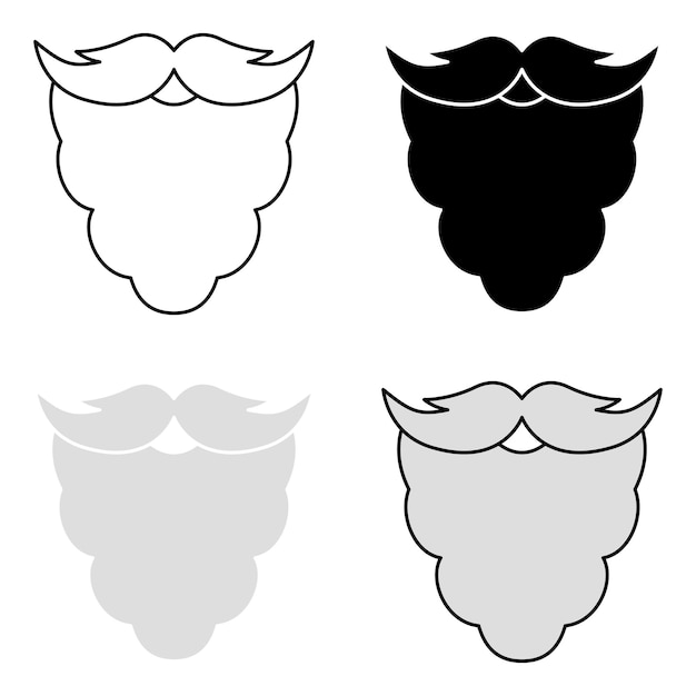 Conjunto de barba em estilo simples isolado