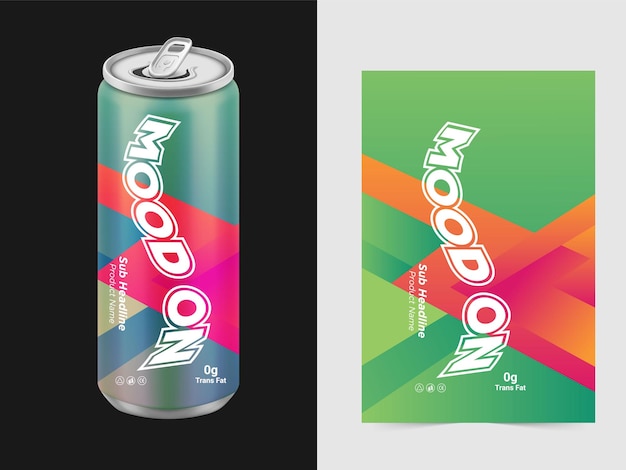 Conjunto de bebidas refrescantes em latas de metal