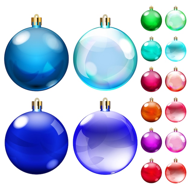 Conjunto de bolas opacas de natal de diferentes cores