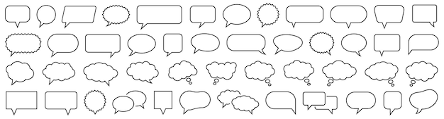 Conjunto de bolha do discurso. balão de conversa. coleção de bolhas de discurso em nuvem. vetor