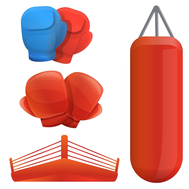 Conjunto de boxe, estilo cartoon