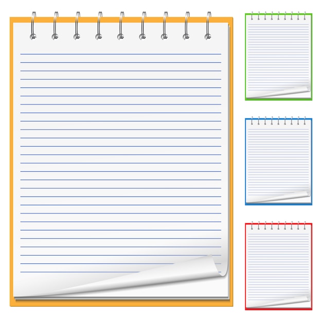 Vetor conjunto de caderno listrado