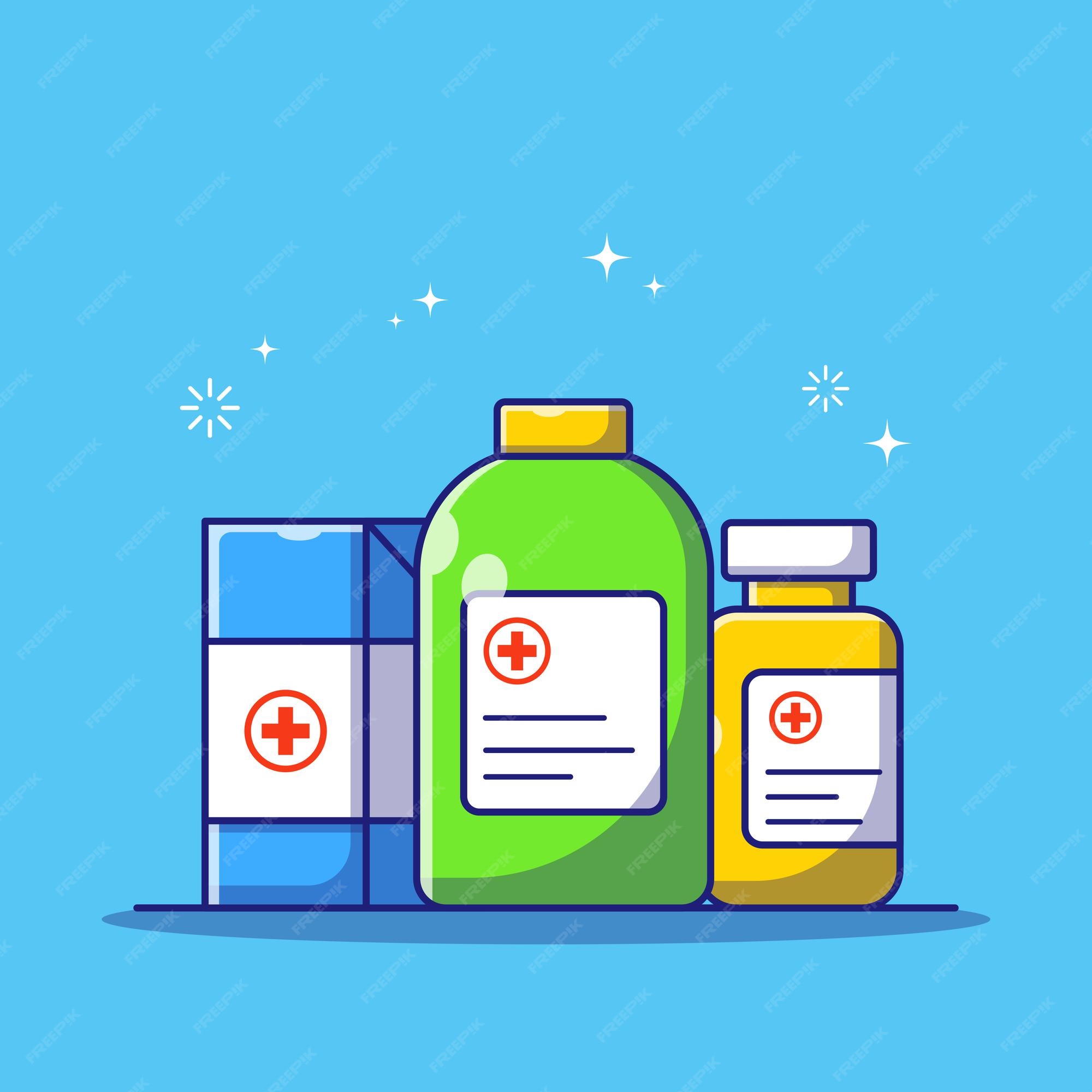 Embalagem De Ilustração De Mascote De Caixa De Medicamentos