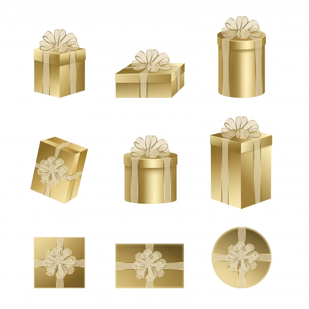 Conjunto de caixas de presente de ouro