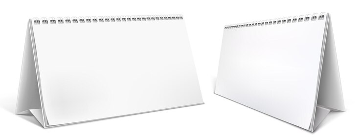 Vetor conjunto de calendário de mesa vetor eps realista branco