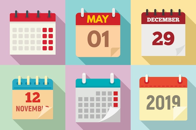 Conjunto de calendário, estilo simples