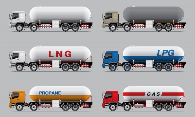 Vetor conjunto de caminhão tanque de combustível